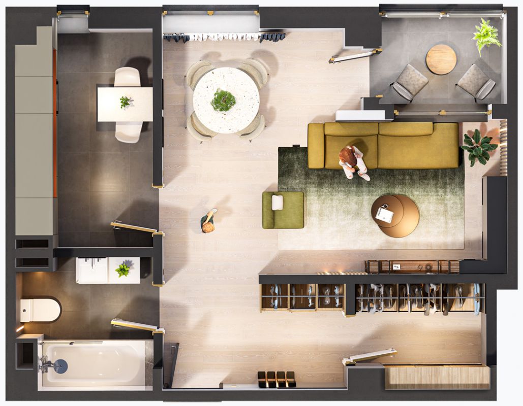 Apartamente cu o cameră tip 1A, poza 1