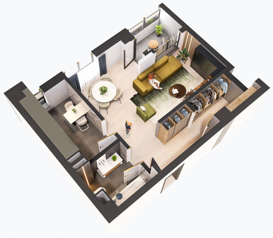 Apartamente cu o cameră tip 1A, poza 3