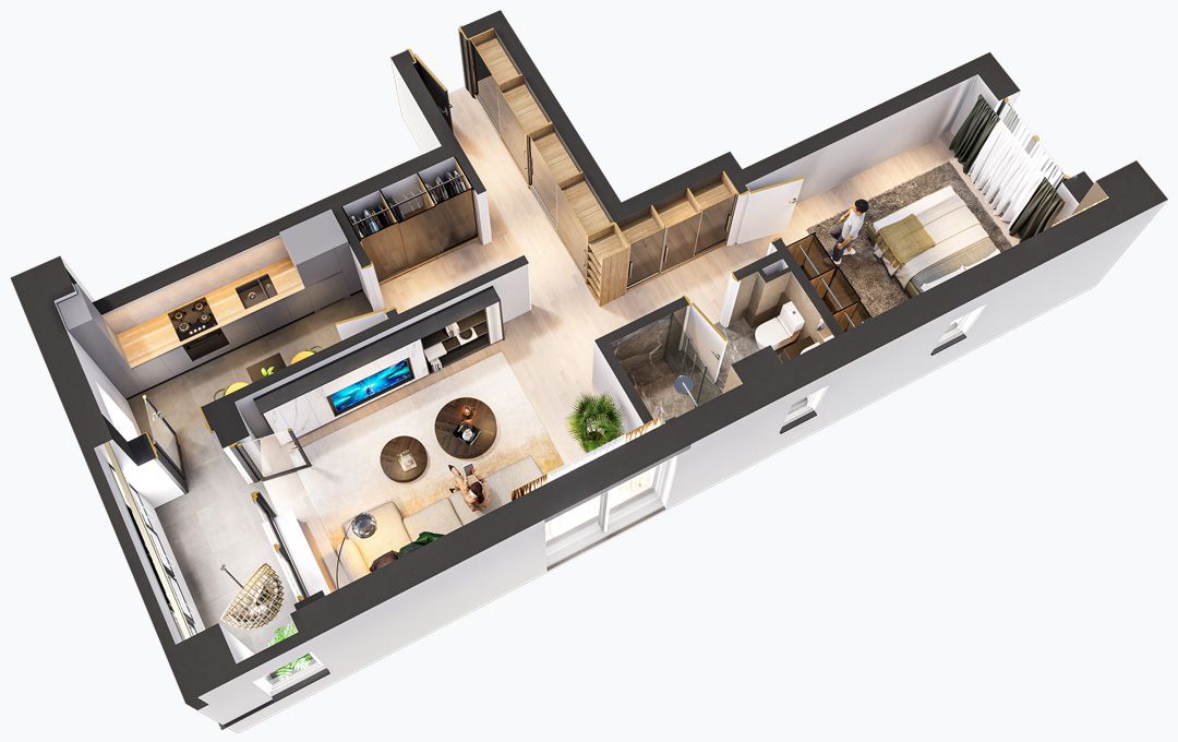 Apartamente cu 2 camere tip 2B, poza 3