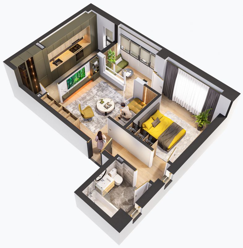 Apartamente cu 2 camere tip 2C, poza 2